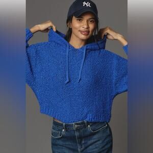 NWOT Anthropologie Pilcro Sailcloth Hooded Sweater, Blue - XL
